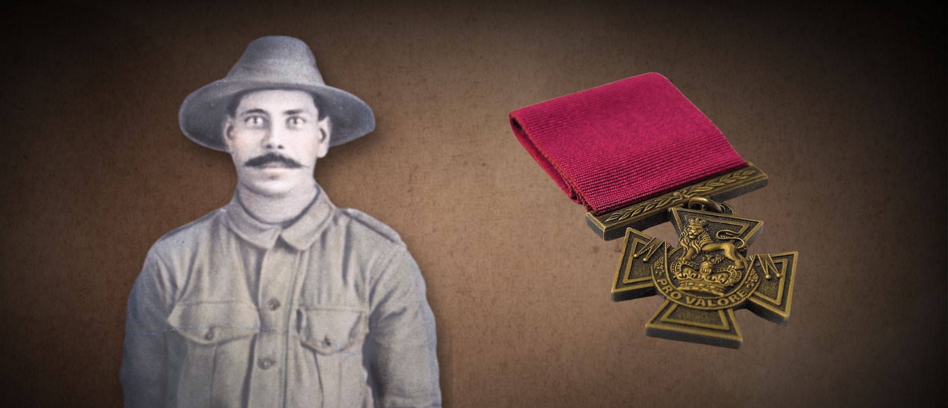 Upgrade William's medals to a Victoria Cross — Private William Allan Irwin alongside a Victoria Cross medal